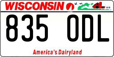 WI license plate 835ODL