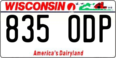 WI license plate 835ODP