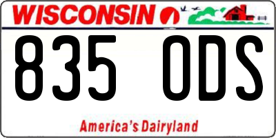 WI license plate 835ODS