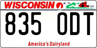 WI license plate 835ODT