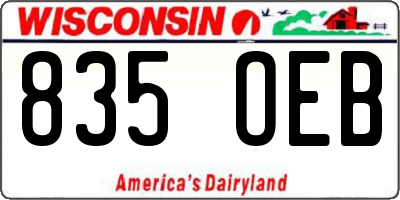 WI license plate 835OEB