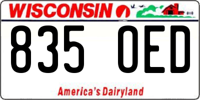 WI license plate 835OED