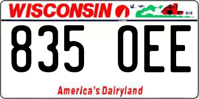 WI license plate 835OEE