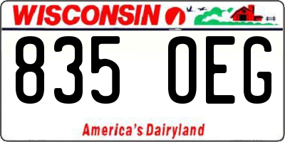 WI license plate 835OEG