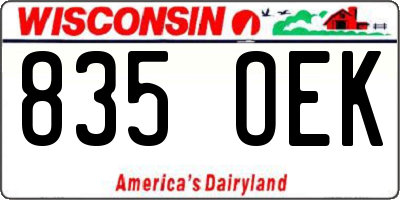 WI license plate 835OEK