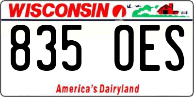 WI license plate 835OES