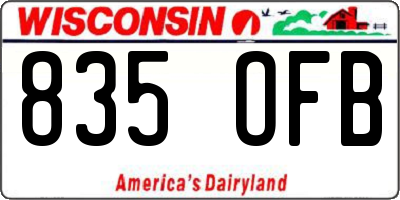 WI license plate 835OFB