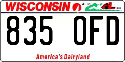 WI license plate 835OFD