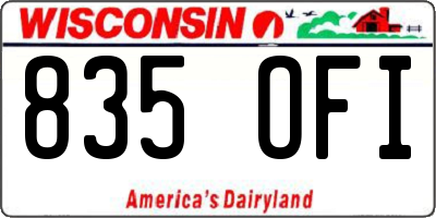 WI license plate 835OFI
