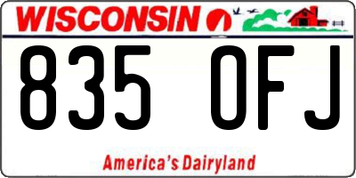 WI license plate 835OFJ