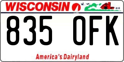 WI license plate 835OFK