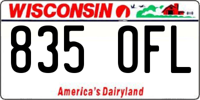 WI license plate 835OFL