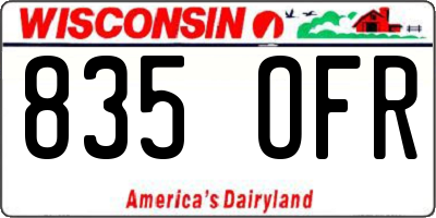WI license plate 835OFR