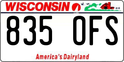 WI license plate 835OFS