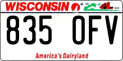 WI license plate 835OFV