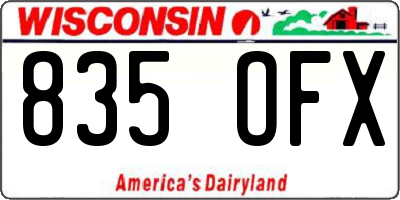 WI license plate 835OFX