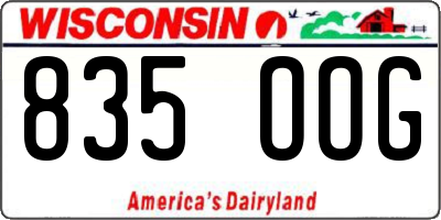 WI license plate 835OOG