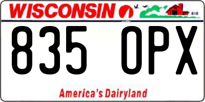 WI license plate 835OPX
