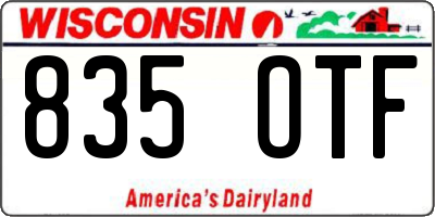 WI license plate 835OTF