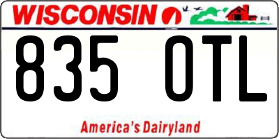 WI license plate 835OTL
