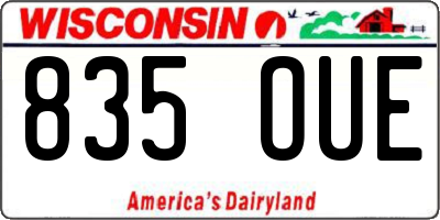 WI license plate 835OUE