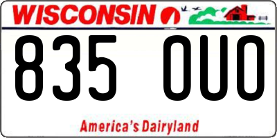 WI license plate 835OUO