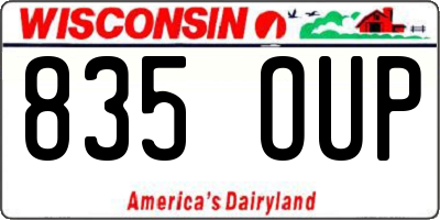 WI license plate 835OUP