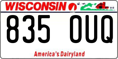 WI license plate 835OUQ