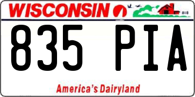 WI license plate 835PIA
