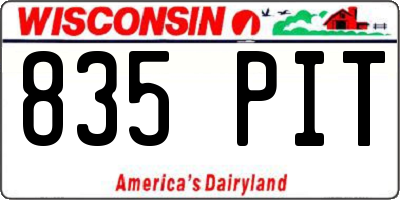 WI license plate 835PIT