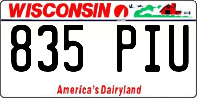 WI license plate 835PIU