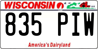 WI license plate 835PIW