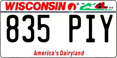 WI license plate 835PIY