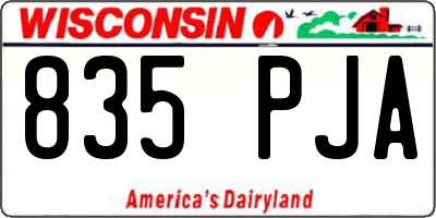 WI license plate 835PJA