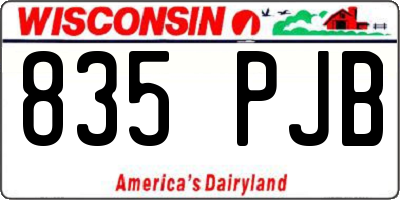 WI license plate 835PJB