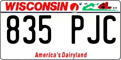 WI license plate 835PJC