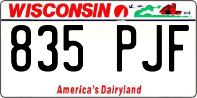 WI license plate 835PJF