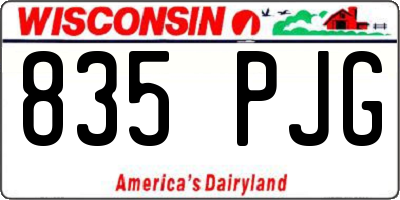 WI license plate 835PJG