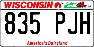 WI license plate 835PJH