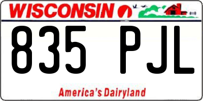 WI license plate 835PJL