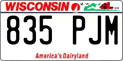 WI license plate 835PJM