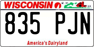 WI license plate 835PJN