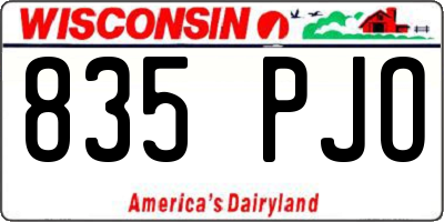 WI license plate 835PJO