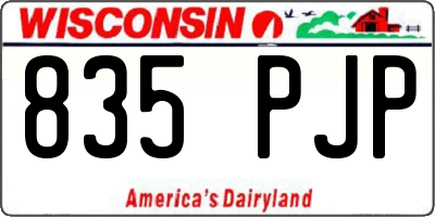 WI license plate 835PJP
