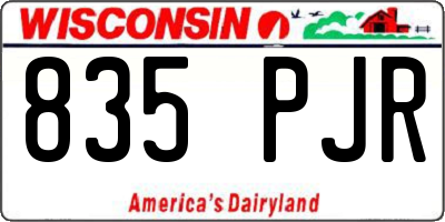 WI license plate 835PJR