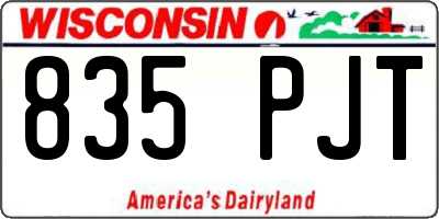 WI license plate 835PJT