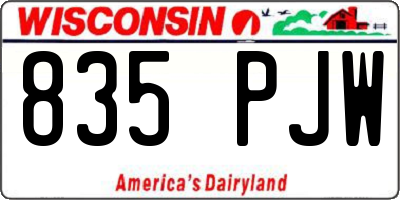 WI license plate 835PJW