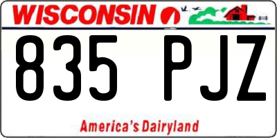 WI license plate 835PJZ