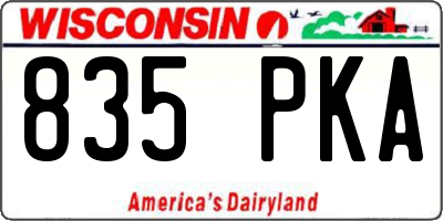 WI license plate 835PKA