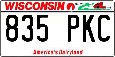 WI license plate 835PKC